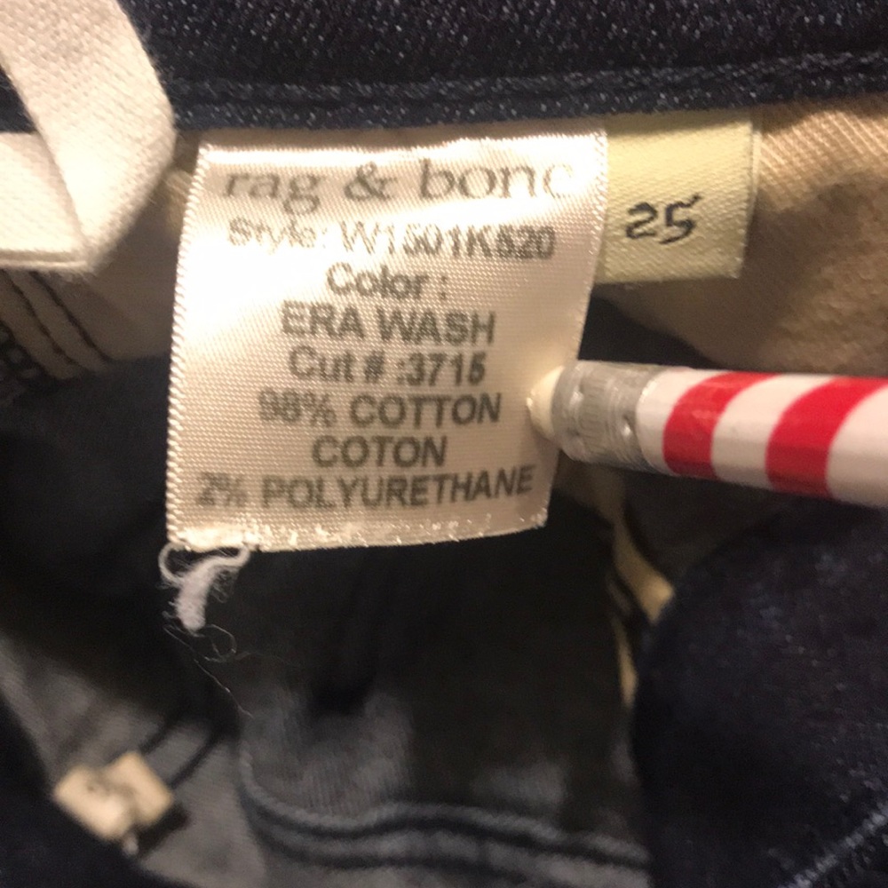 Rag & Bone Jeans Size 26 Era Wash Pencil Leg - Picture 8 of 8